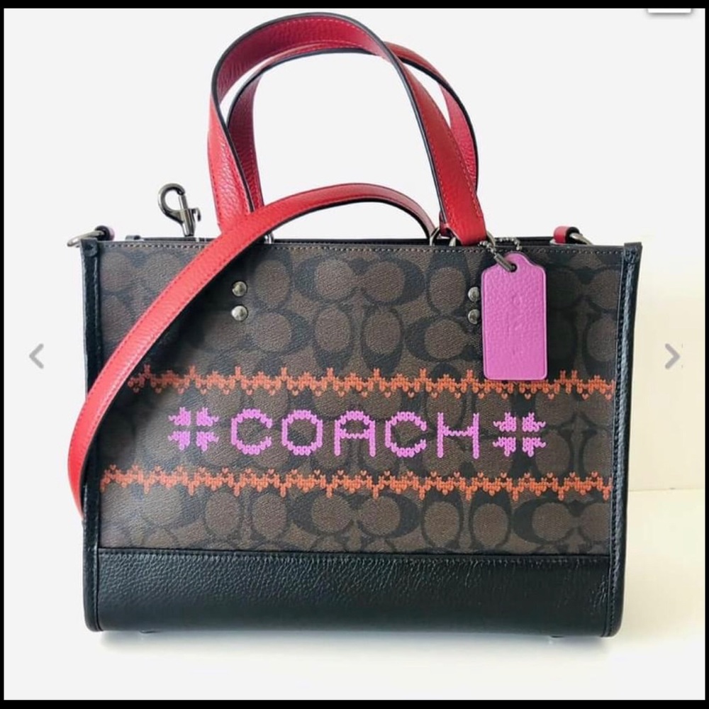 Authentic Coach Dempsey Carryall, NWT, Red Straps